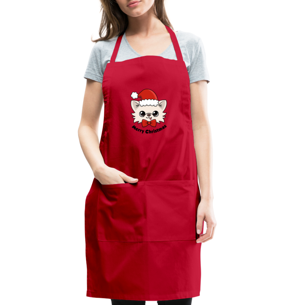 Cedric's Merry Christmas Adjustable Apron - red