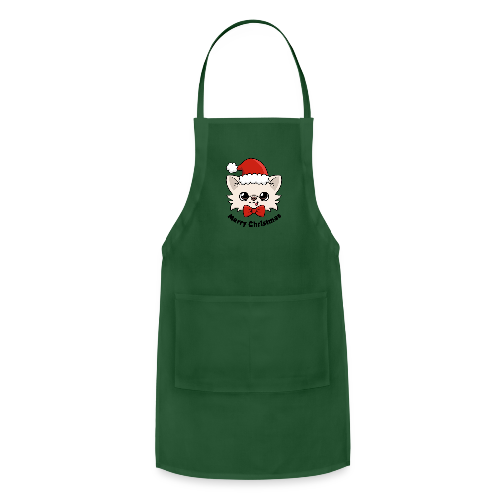 Cedric's Merry Christmas Adjustable Apron - forest green