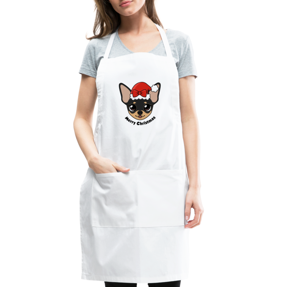 Maya's Merry Christmas Adjustable Apron - white