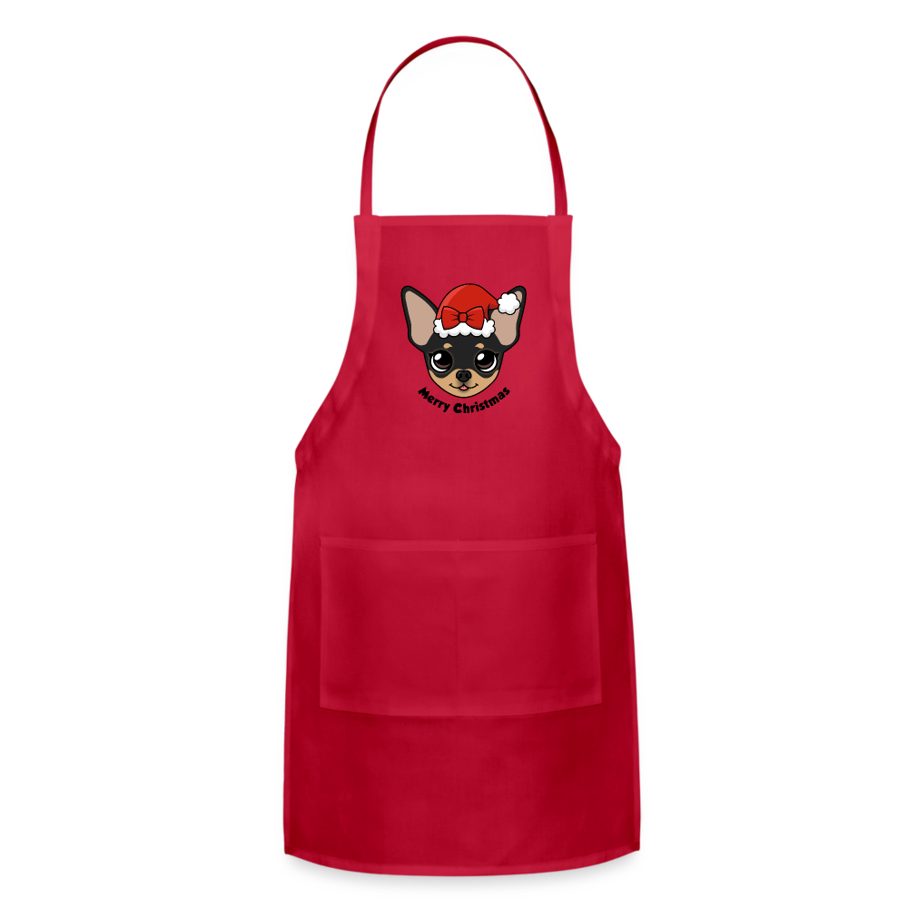 Maya's Merry Christmas Adjustable Apron - red