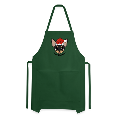 Maya's Merry Christmas Adjustable Apron - forest green