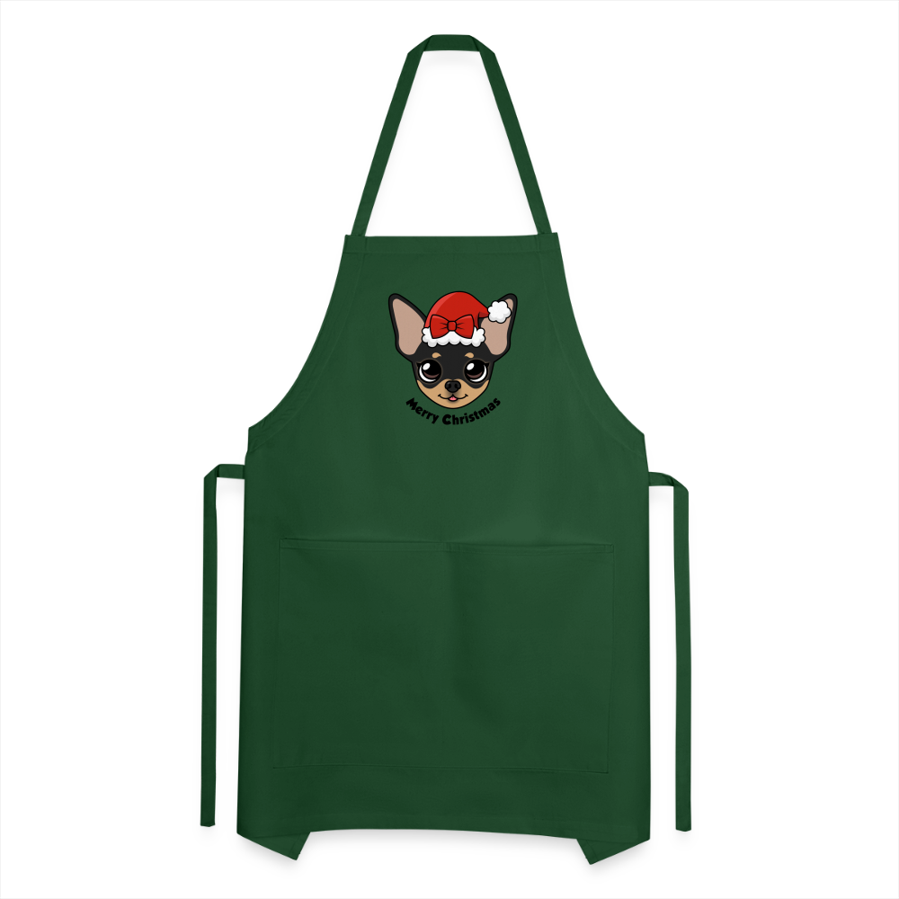 Maya's Merry Christmas Adjustable Apron - forest green