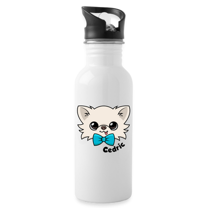 Classic Tiny Chihuahua Cedric's Water Bottle - white