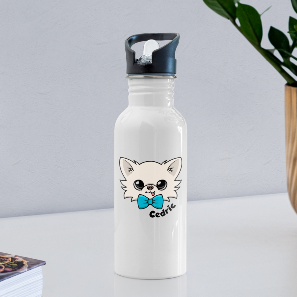 Classic Tiny Chihuahua Cedric's Water Bottle - white