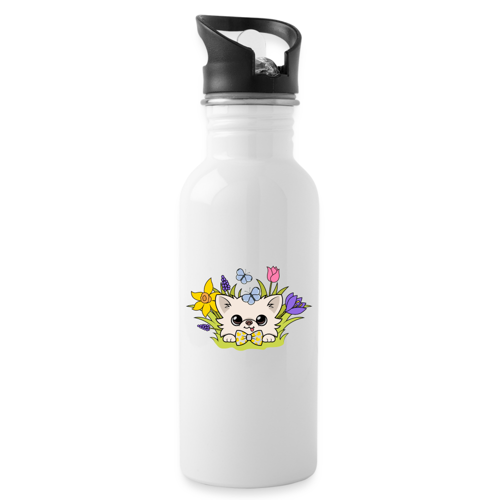Springtime Cedric's Water Bottle - white