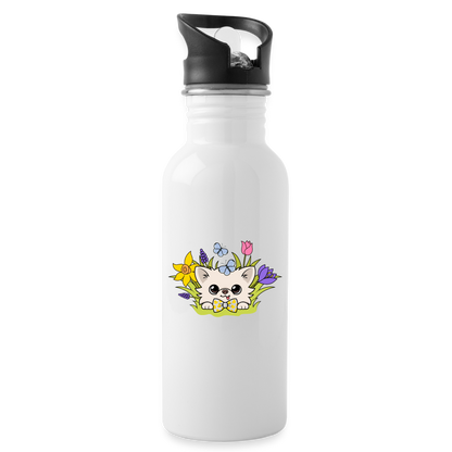 Springtime Cedric's Water Bottle - white