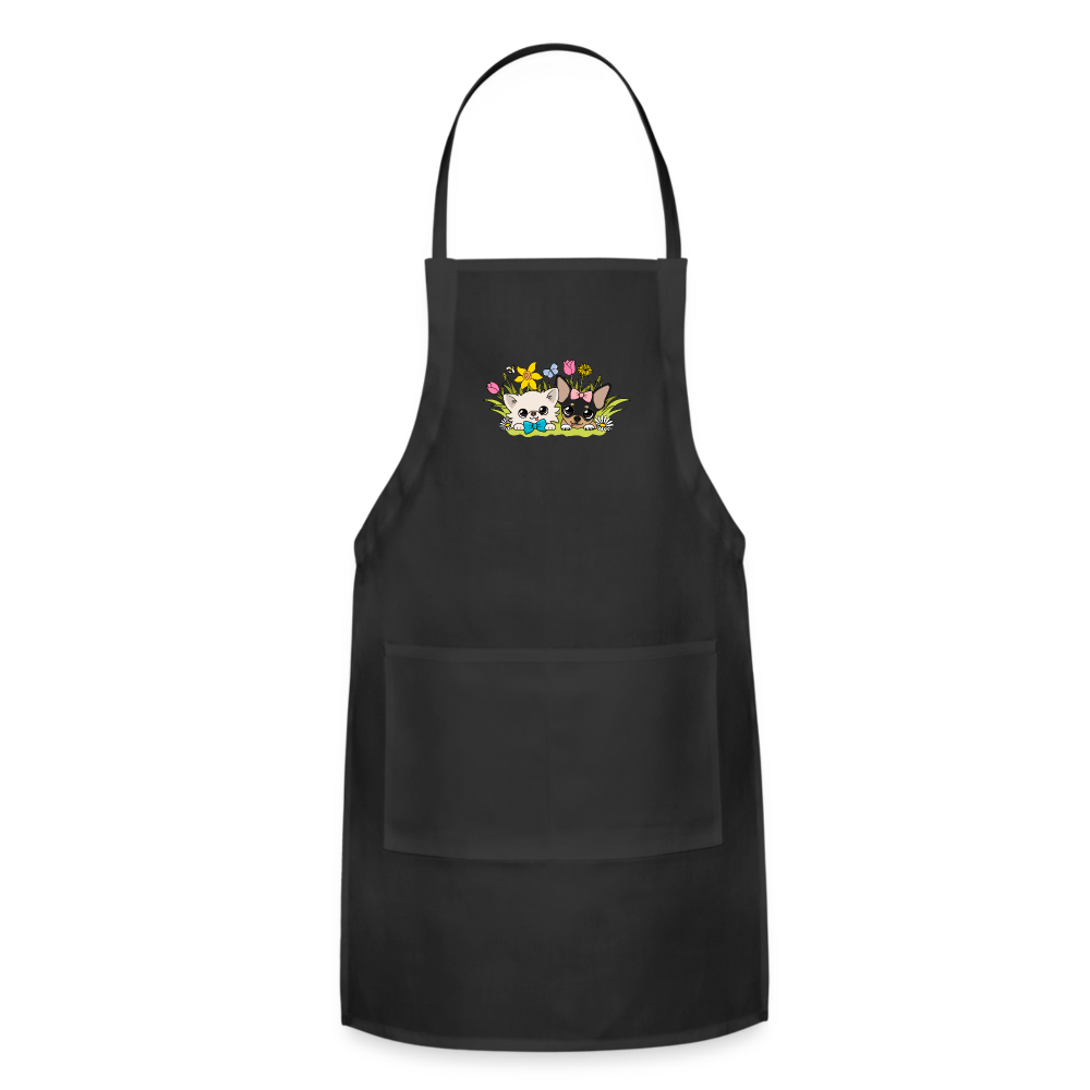 Cedric and Maya Spring Garden Tour Apron - black