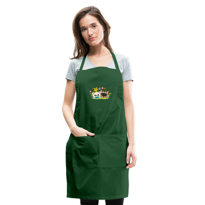 Cedric and Maya Spring Garden Tour Apron - forest green
