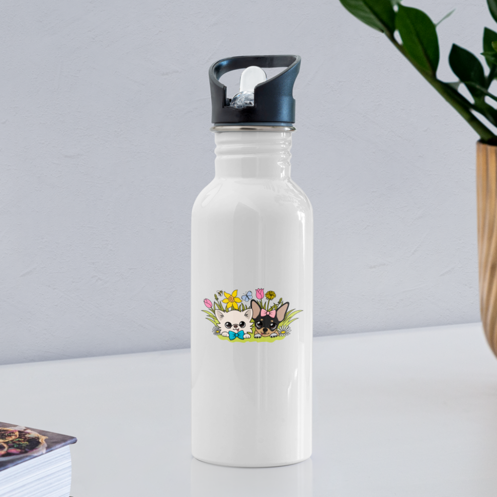 Springtime Cedric's Water Bottle - white