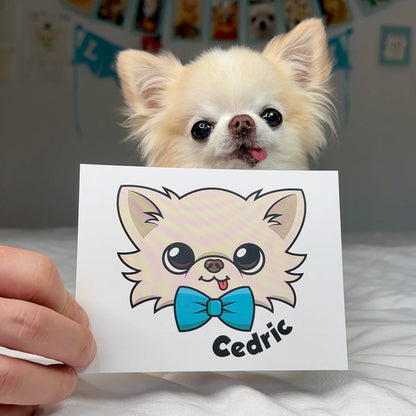 Tiny Chihuahua Cedric's Logo Postcard Front