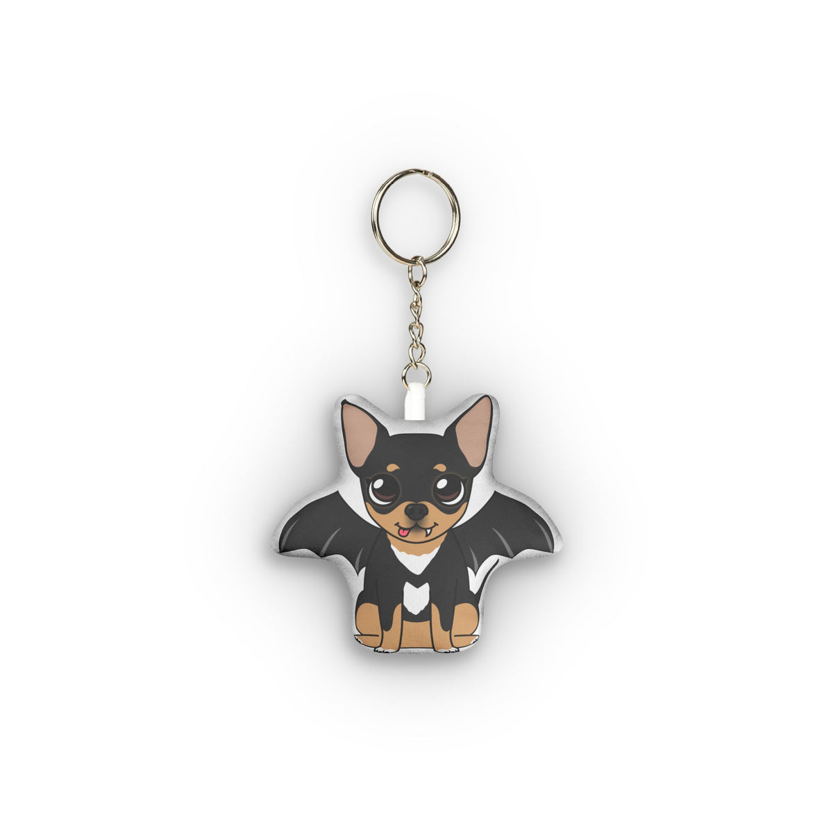 Vampire Maya mini plush keychain wearing a black bat-wing costume.