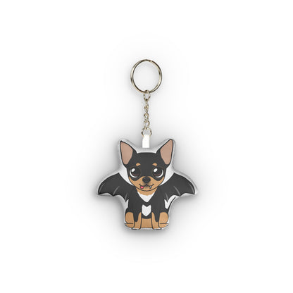 Vampire Maya mini plush keychain wearing a black bat-wing costume.