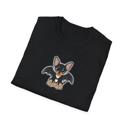 T-shirt noir plié, avec le motif Vampire Maya sur le devant.
